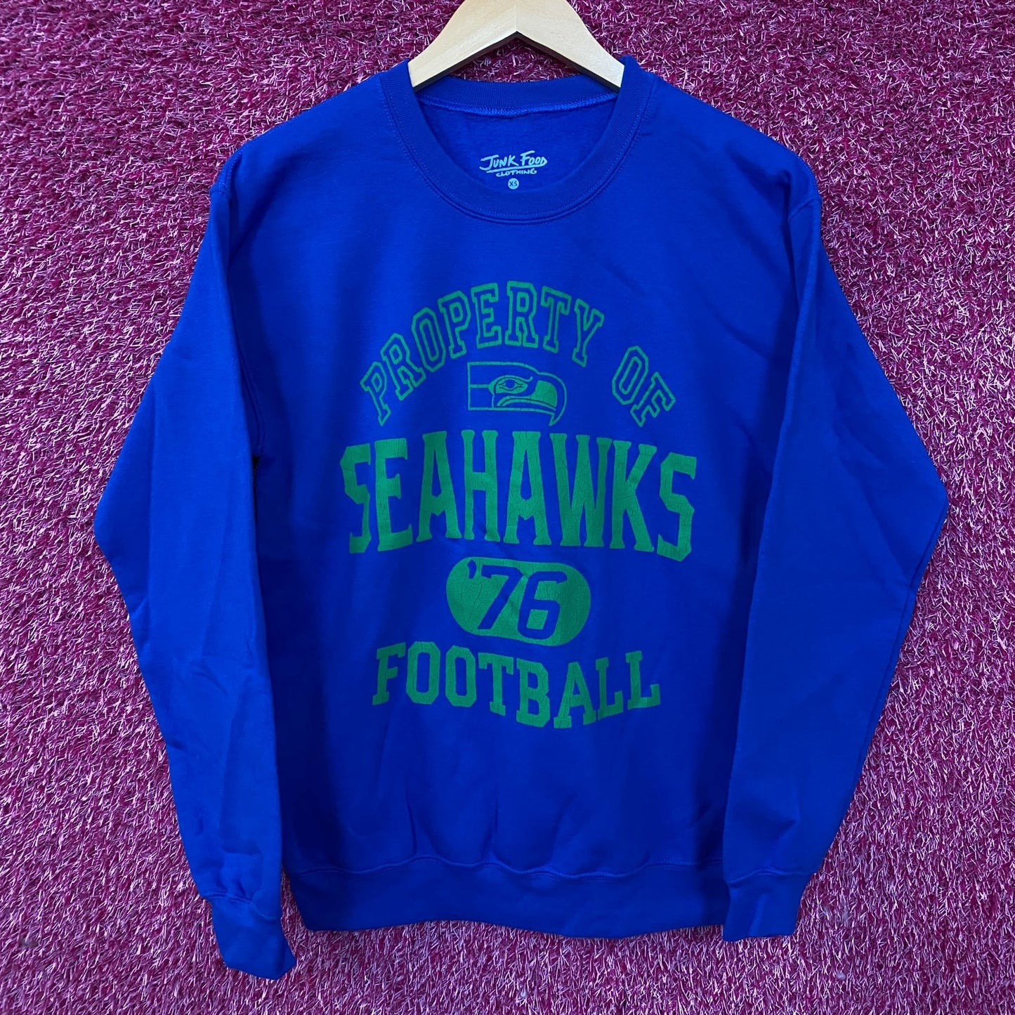 Junk Food Clothing Property Of Seattle Seahawks Crewneck Sweatshirt XS