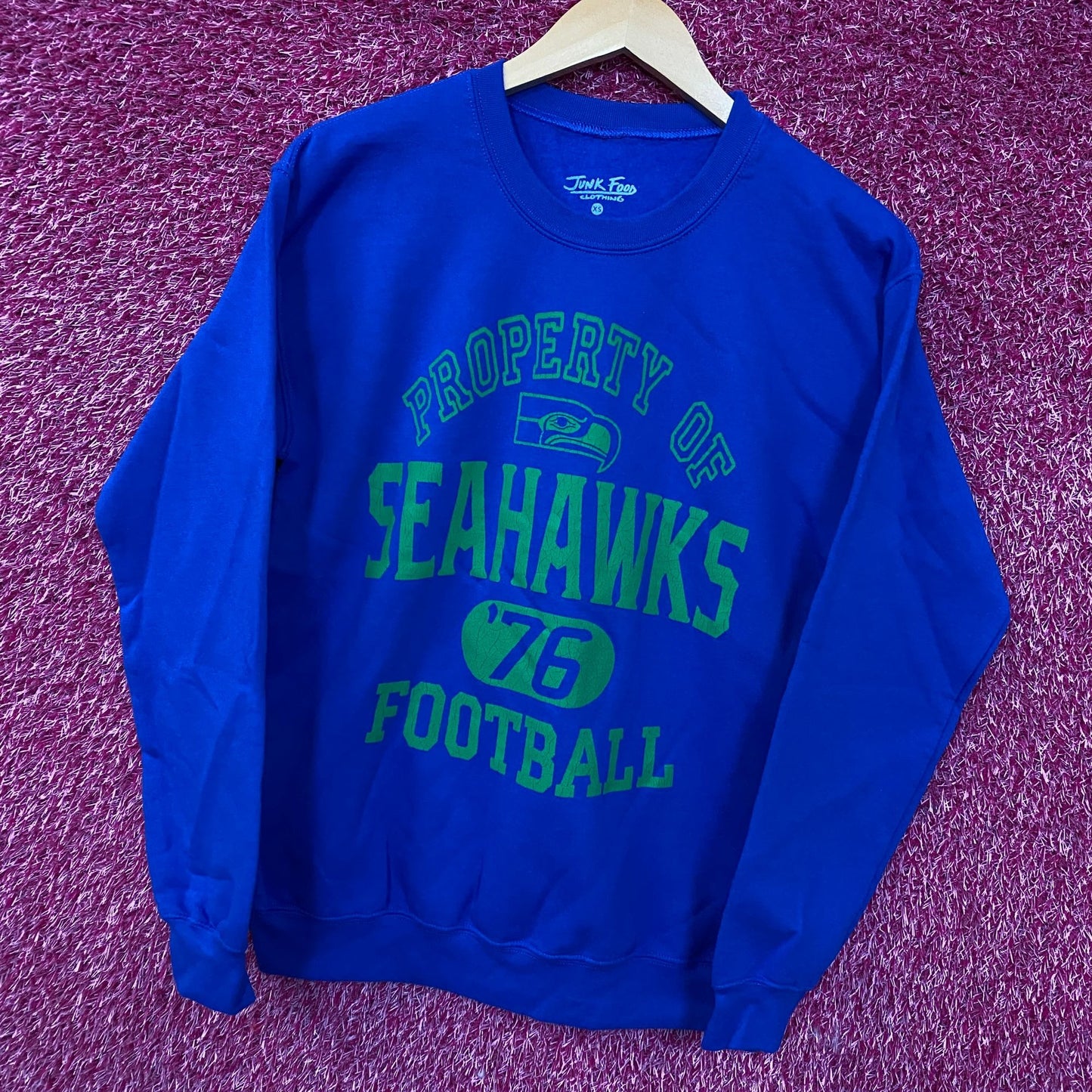 Junk Food Clothing Property Of Seattle Seahawks Crewneck Sweatshirt XS