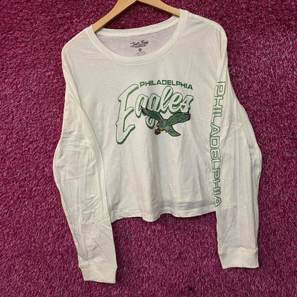 Junk Food Clothing NFL Philadelphia Eagles Touchdown Long Sleeve Cropped T-Shirt Medium