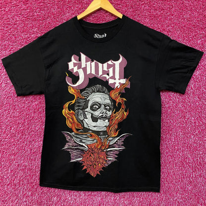 Ghost Cardinal Copia Flaming Face Heart Hypnosis Graphic Design T-Shirt Large