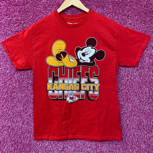 Junk Food x NFL Disney Mickey Mouse Kick Back Kansas City Chiefs Shirt Small