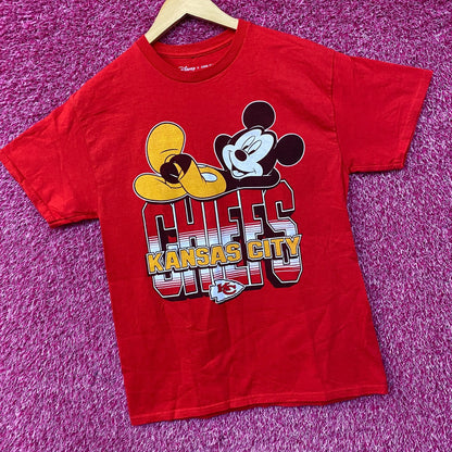 Junk Food x NFL Disney Mickey Mouse Kick Back Kansas City Chiefs Shirt Small