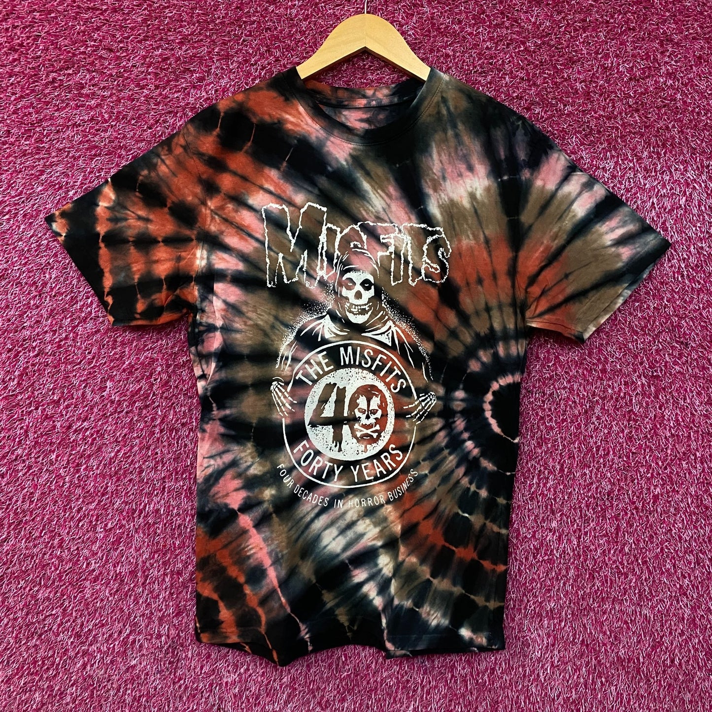 Misfits 40th-anniversary Four Decades in Horror Business Tie Dye T-Shirt Medium