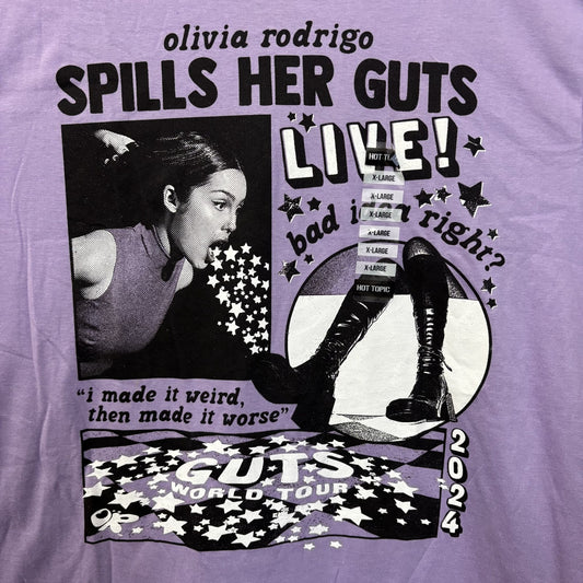 Olivia Rodrigo Spills Her Guts Live Purple T-Shirt XL