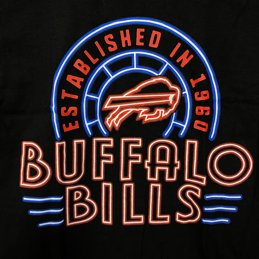 Junk Food Clothing NFL Buffalo Bills Neon Style Logo Graphic T-Shirt Small