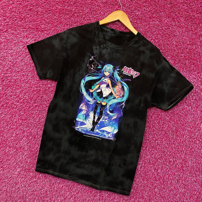 Hatsune Miku Power Up With Music tiedye Tshirt size medium