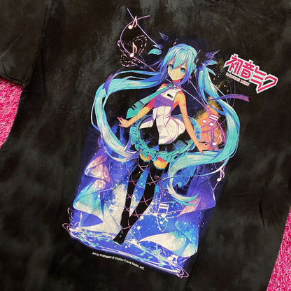 Hatsune Miku Power Up With Music tiedye Tshirt size medium