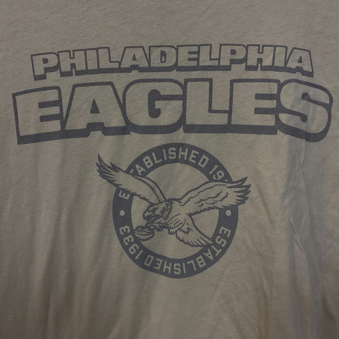 Junk Food Clothing Philadelphia Eagles Women's Brown Cropped Long-Sleeve Tee Small