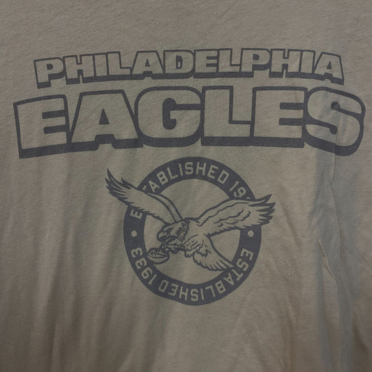 Junk Food Clothing Philadelphia Eagles Women's Brown Cropped Long-Sleeve Tee Small