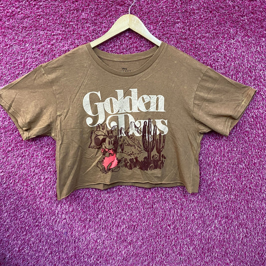 Disney Mickey Mouse Golden Days Brown Crop Top XL