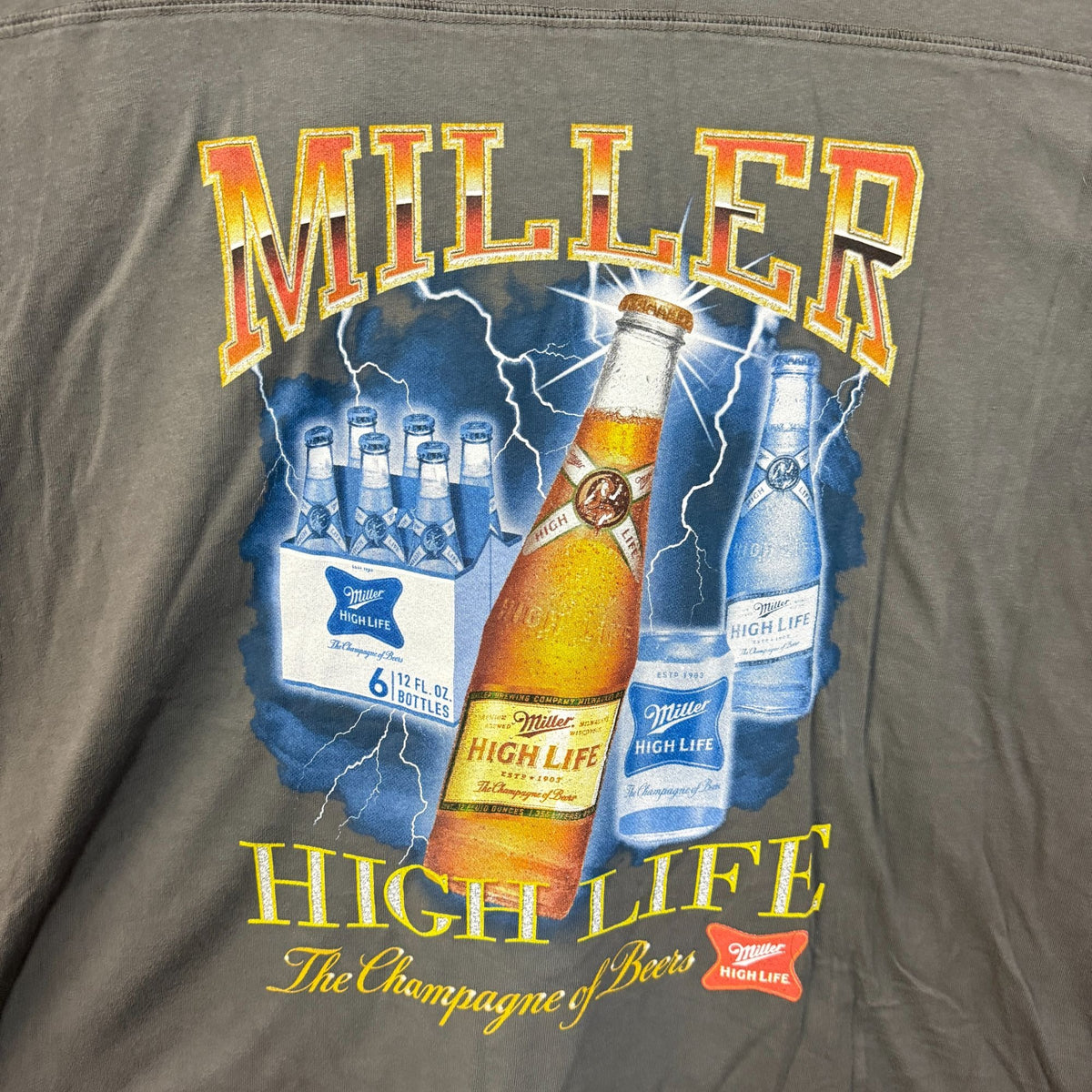 Junk Food Miller High Life Lightning Bottles Hockey Tee S/M
