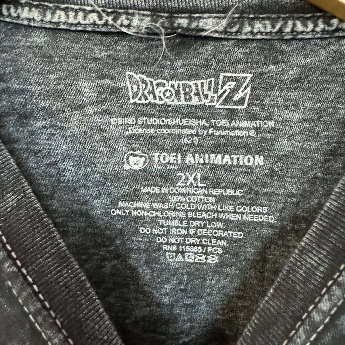 Dragon Ball Z Vegeta mineral wash Anime T-shirt size 2XL