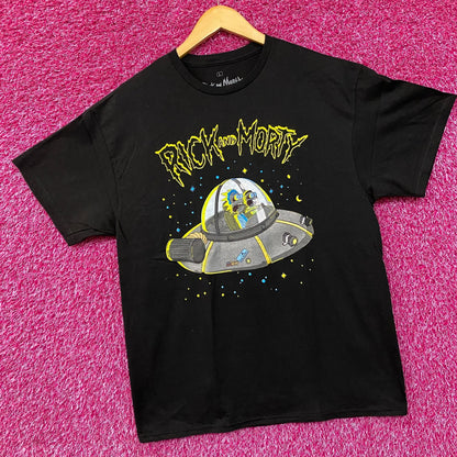 Adult Swim Rick and Morty Spaceship Graphic Design T-Shirt Large