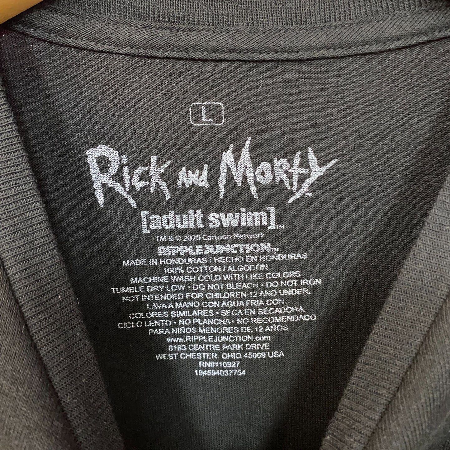 Adult Swim Rick and Morty Spaceship Graphic Design T-Shirt Large