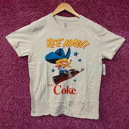 Coca-Cola Cowboy Yee Haw Retro Graphic T-Shirt Small