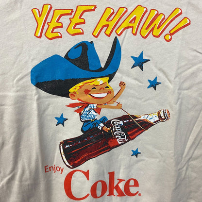 Coca-Cola Cowboy Yee Haw Retro Graphic T-Shirt Small