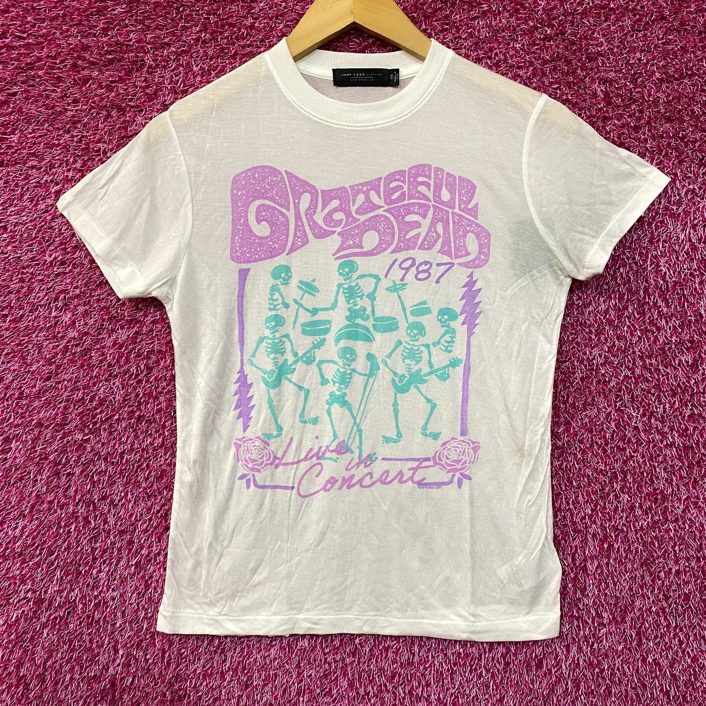 Grateful Dead Live In Concert Vintage Style Tissue T-Shirt Extra Extra Small