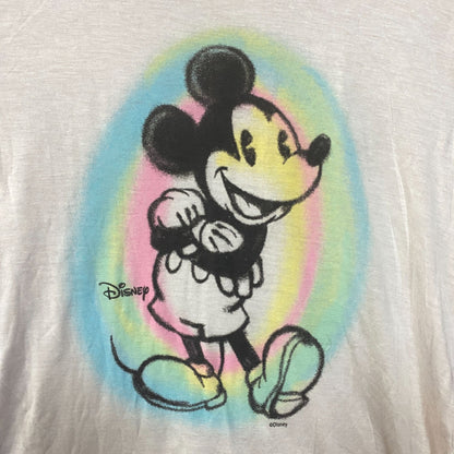 Junk Food Clothing Women's Mickey Old School Spray Paint Vintage Tissue Tee XS