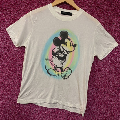 Junk Food Clothing Women's Mickey Old School Spray Paint Vintage Tissue Tee XS
