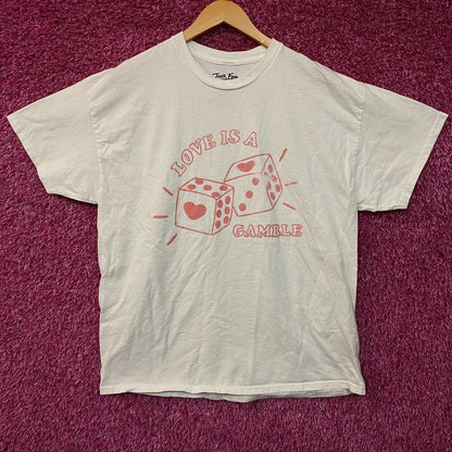 Junk Food Clothing "Love's a Gamble" Graphic T-Shirt Large