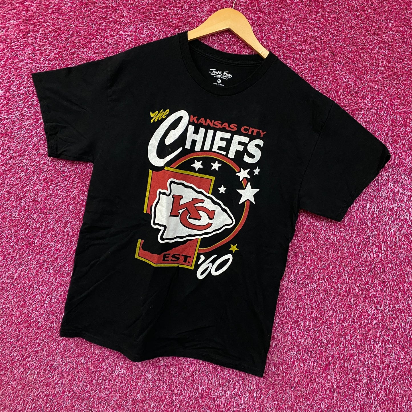 Junk Food Clothing Kansas City Chiefs Star Power Graphic T-Shirt Medium
