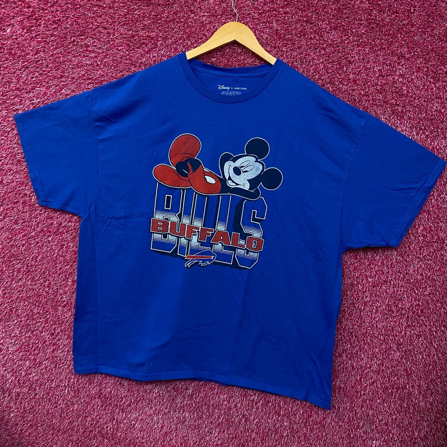 Junk Food X Mickey Mouse NFL Buffalo Bills Blue T-Shirt 2XL