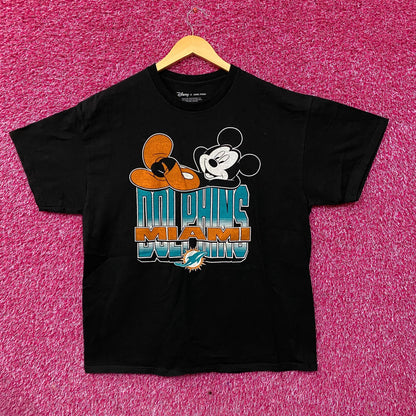 Disney x Junk Food NFL Miami Dolphins Mickey Mouse Kick Back T-Shirt Large