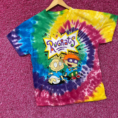 Nickelodeon Rugrats Tommy & Chucky Cartoon Tie Dye T-Shirt Large