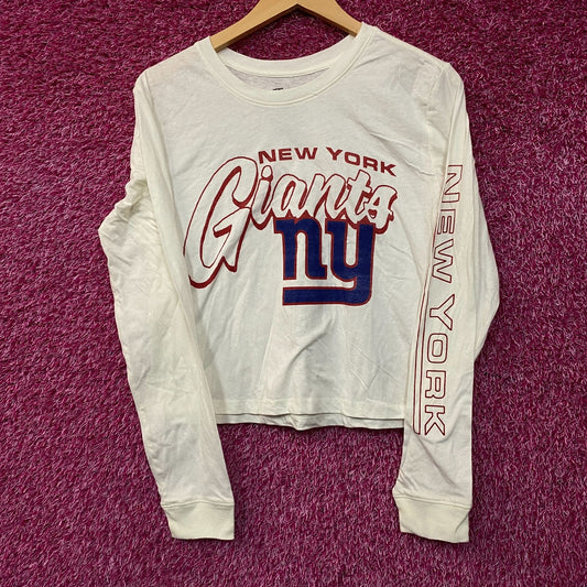 Junk Food Clothing New York Giants Touchdown Long Sleeve Crop Tee XS