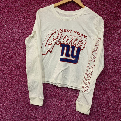 Junk Food Clothing New York Giants Touchdown Long Sleeve Crop Tee XS