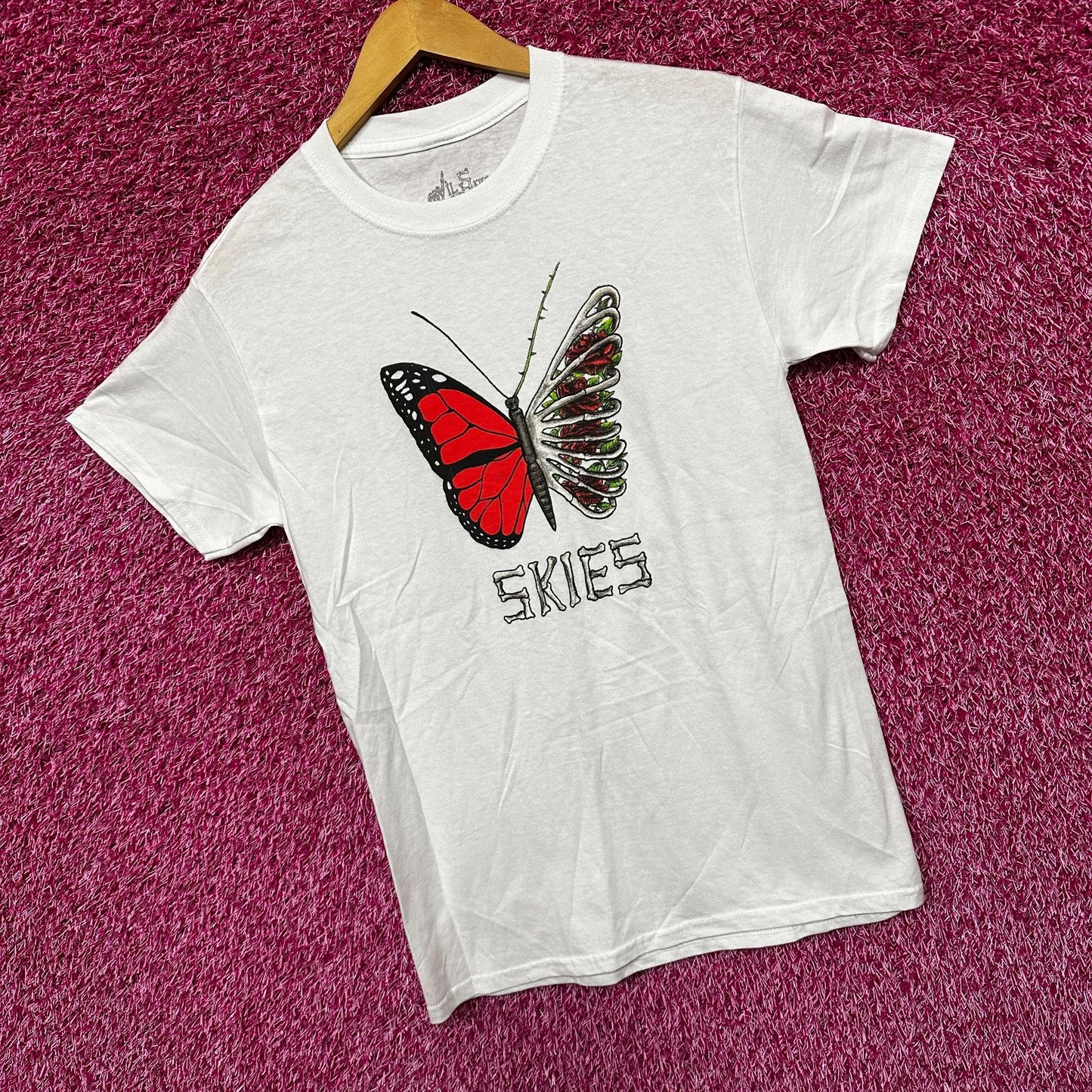 Lil Skies Shelby Butterfly Skeleton Wing Roses Emo Rap Tee S