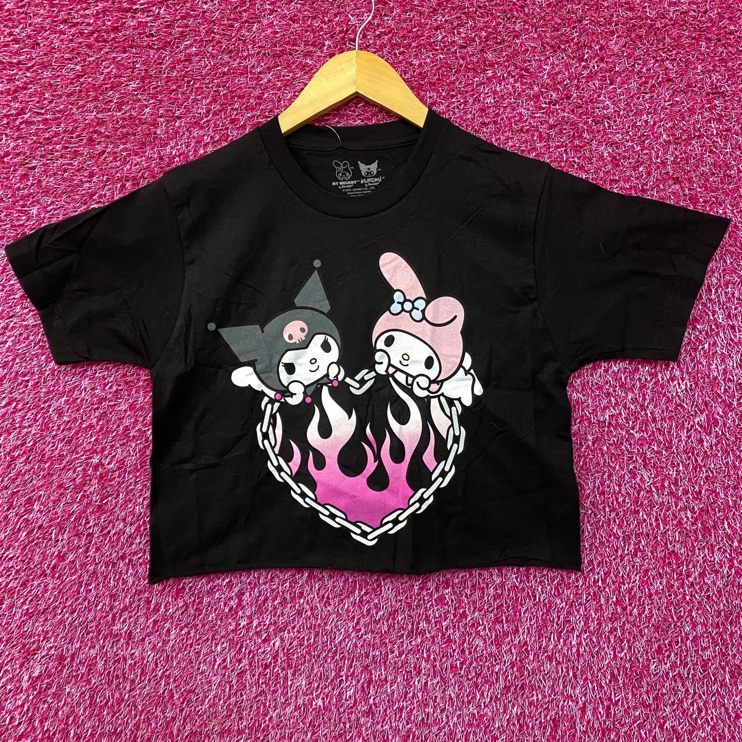 Sanrio My Melody & Kuromi Heart Crop Top Size Small