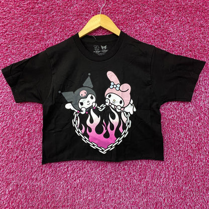 Sanrio My Melody & Kuromi Heart Crop Top Size Small