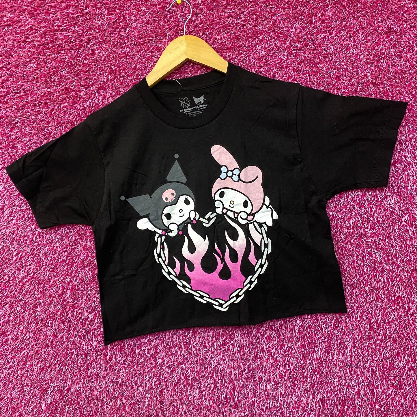 Sanrio My Melody & Kuromi Heart Crop Top Size Small