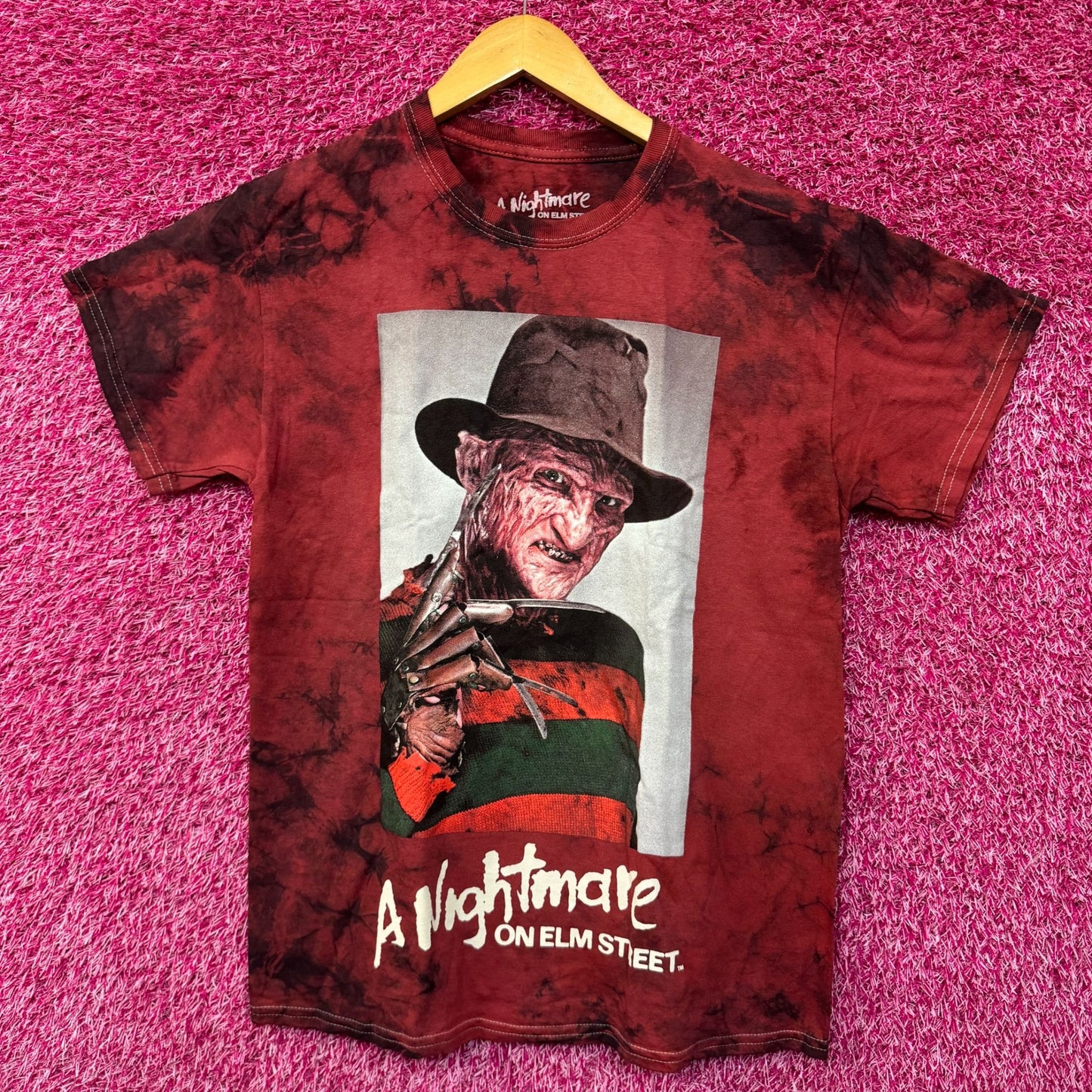 A Nightmare on Elm Street Freddy Kruger Tie dye Tshirt Size Medium