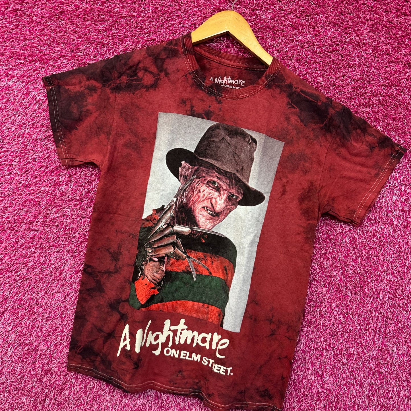 A Nightmare on Elm Street Freddy Kruger Tie dye Tshirt Size Medium