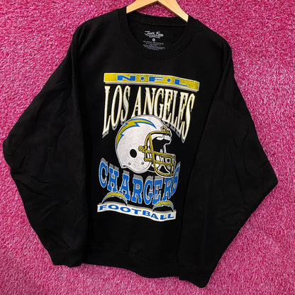 Junk Food Clothing NFL Los Angeles Chargers Helmet Logo Flea Market Crew Fleece Large