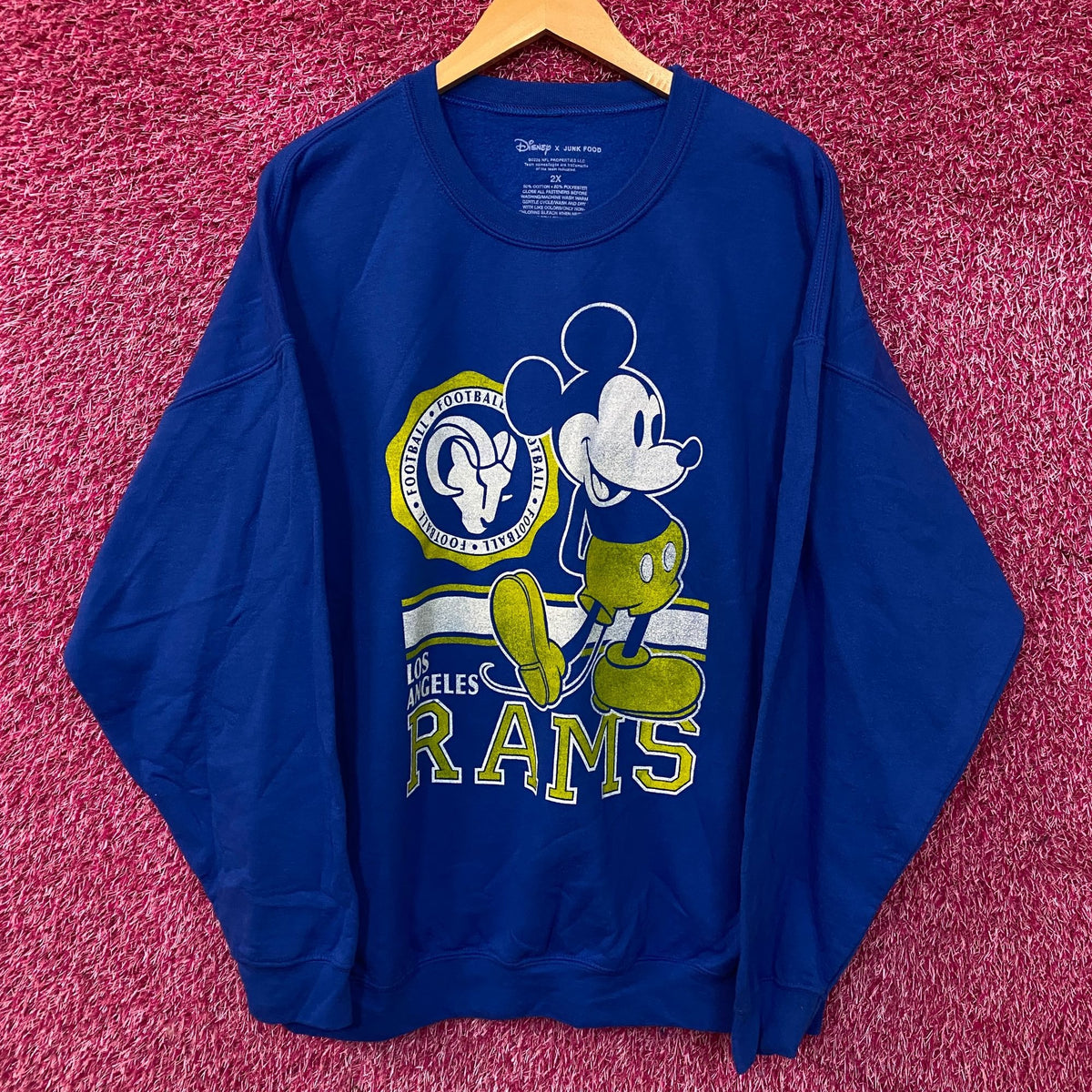 Junk Food X Disney Los Angeles Rams crewneck sweater 2XL