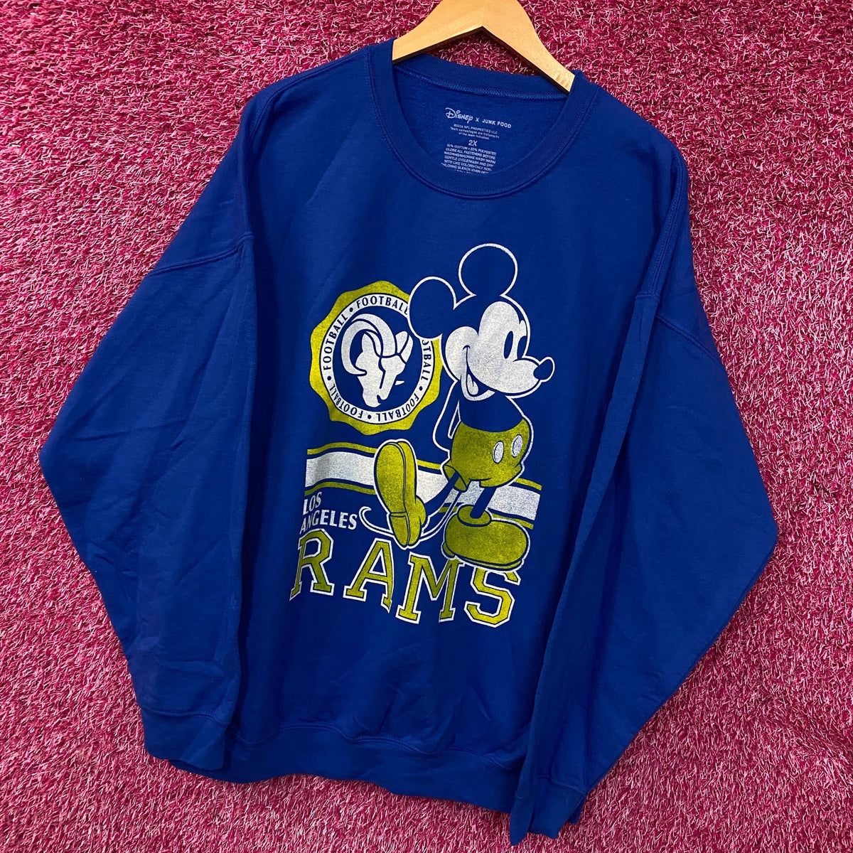 Junk Food X Disney Los Angeles Rams crewneck sweater 2XL