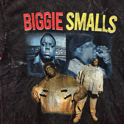 Notorious B.I.G. Biggie Smalls Collage mineral wash rap tee med
