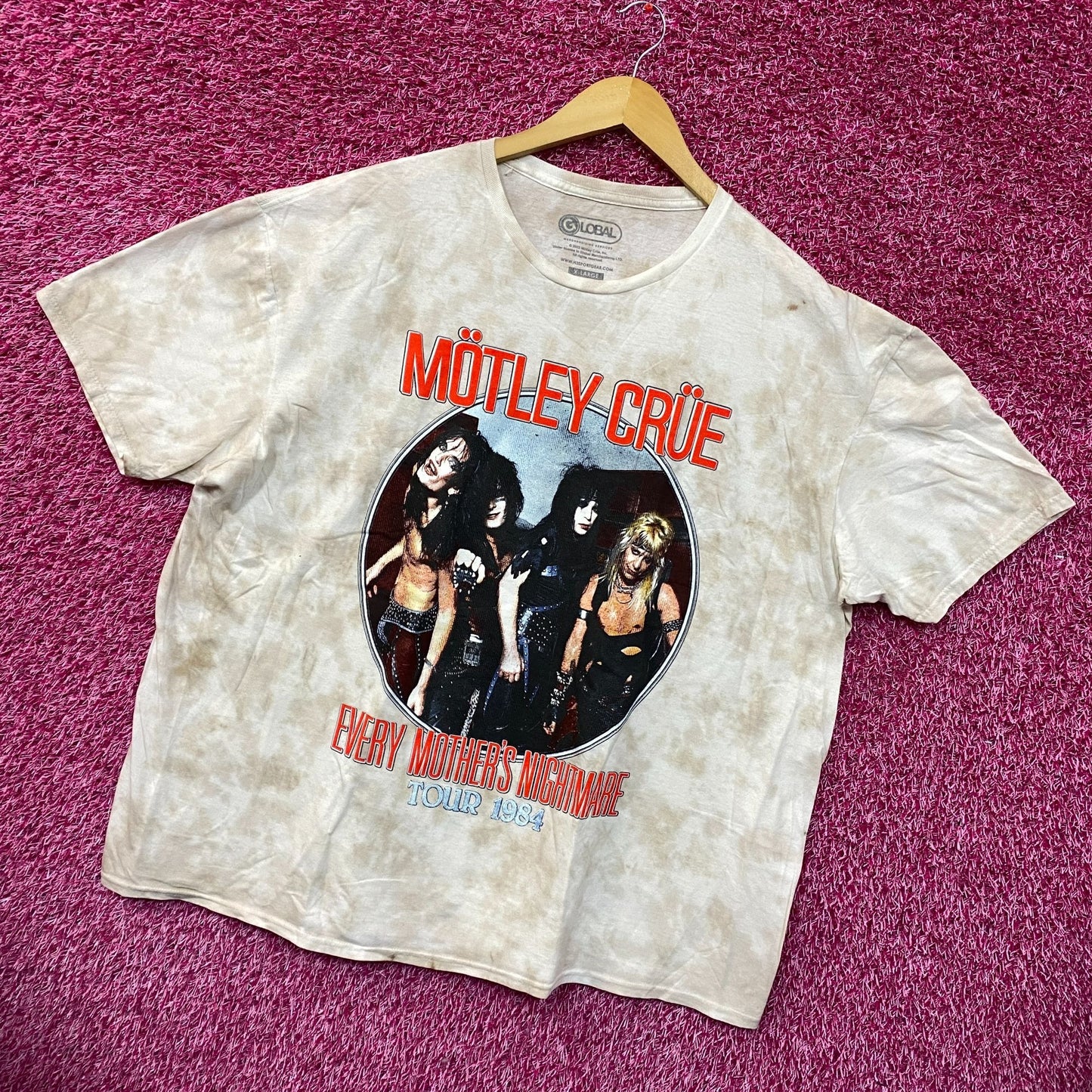 Motley Crue Every Mothers Worst Nightmare Tour 84 Oversized Tie dye XL