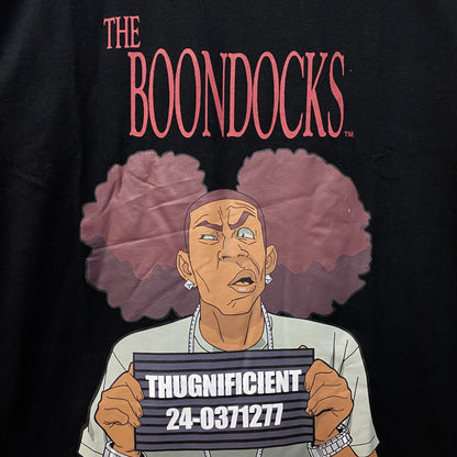 The Boondocks Thugnificent Mugshot Black T-Shirt Large