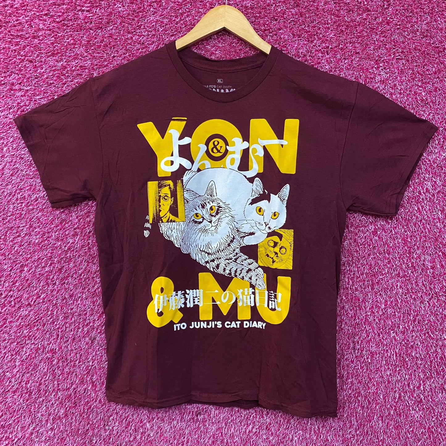 Junji Ito's Cat Diary Yon & Mu Portrait Manga T-Shirt XL
