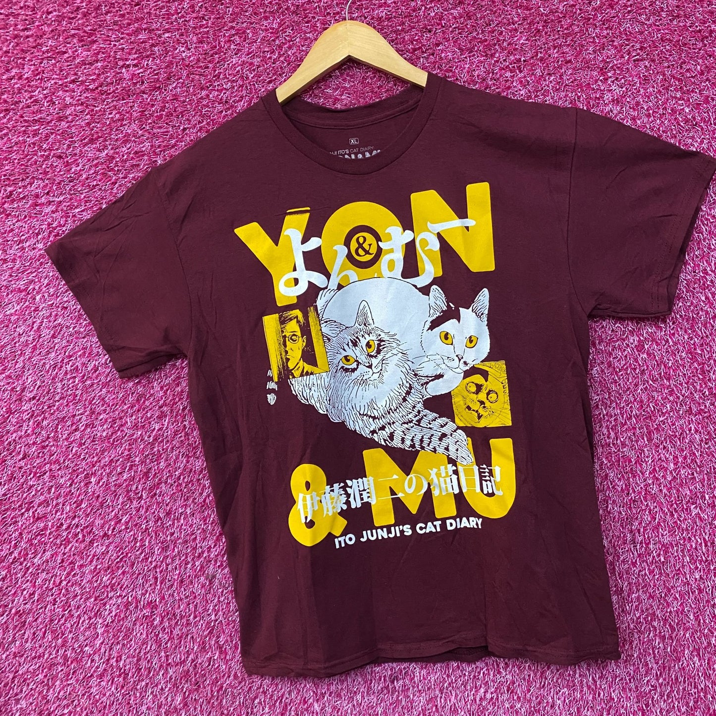 Junji Ito's Cat Diary Yon & Mu Portrait Manga T-Shirt XL