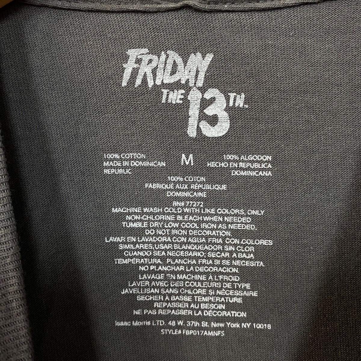 Friday the 13th Jason Voorhees Horror Graphic T-Shirt Medium