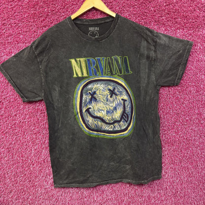 Nirvana Graphic Smiley Face Charcoal T-Shirt XL