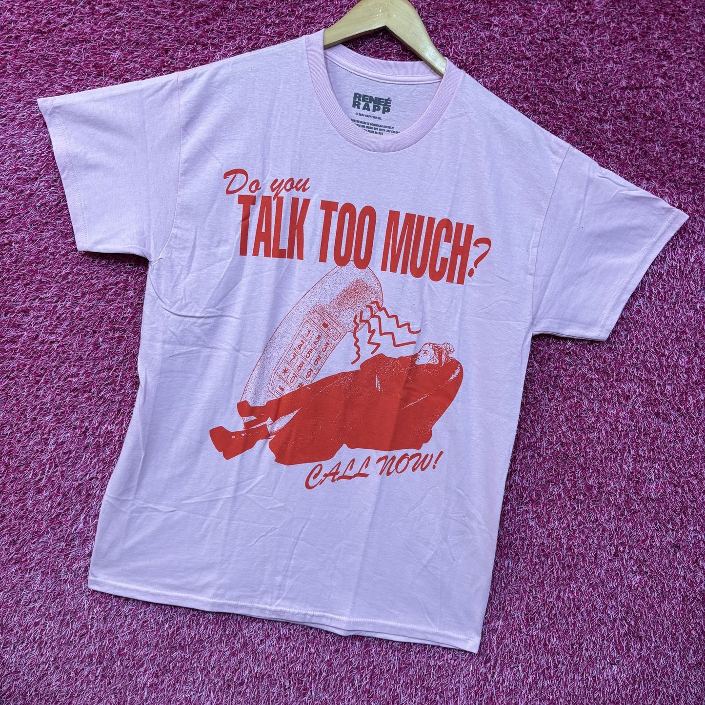 Renee Rapp Do you Talk to Much Pink T-Shirt XL