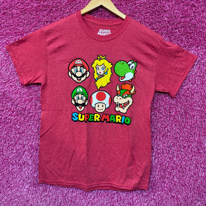 Super Mario Luigi Peach Yoshi Toad Bowser Nintendo Tee M