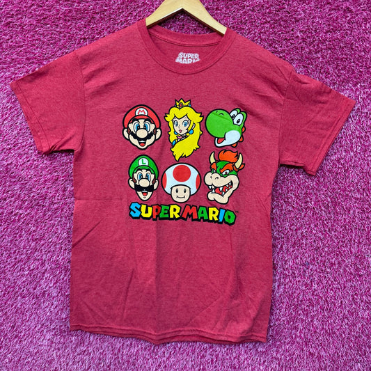 Super Mario Luigi Peach Yoshi Toad Bowser Nintendo Tee M