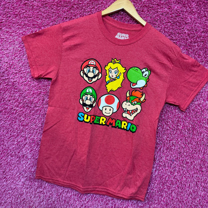 Super Mario Luigi Peach Yoshi Toad Bowser Nintendo Tee M